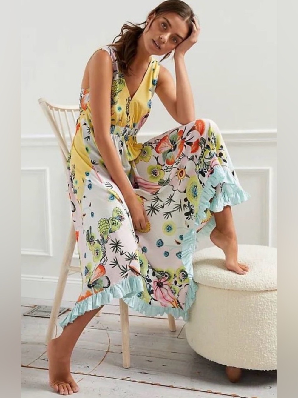 Anthropologie Margaux floral print loungewear dress
